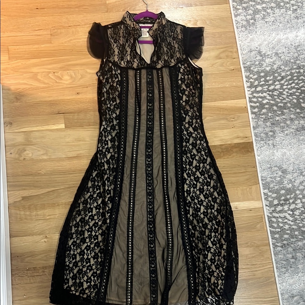 Free People Black Ruffled A-line Dress